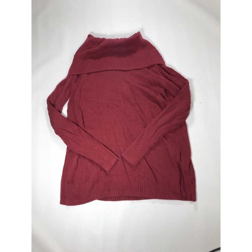 Crown & Ivy Lightweight Sweater Red Turtleneck Cowl Neck  Size XS